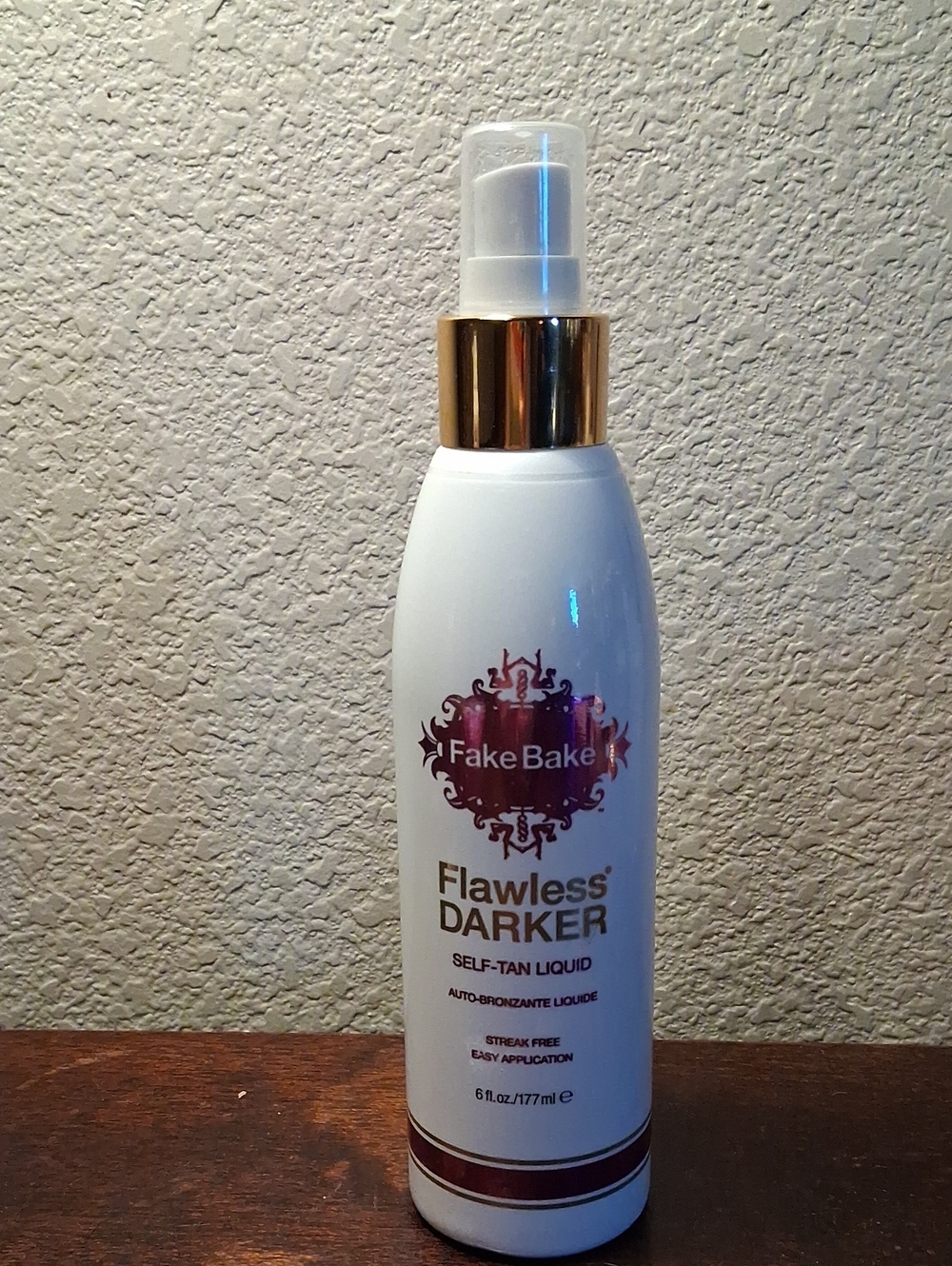 Fake Bake Flawless Darker Self-Tan Liquid - White Bottle with Gold Accents